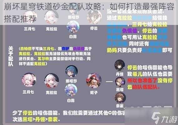 崩坏星穹铁道砂金配队攻略：如何打造最强阵容搭配推荐